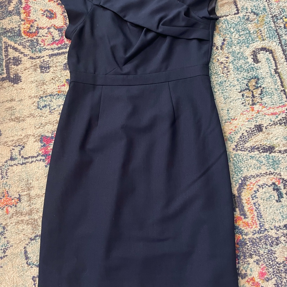 J.Crew Navy 100% Wool Sheath Dress (Size 8)